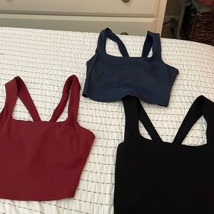 SET OF 3 ALOSOFT RIBBED CHIC BRA TANK
